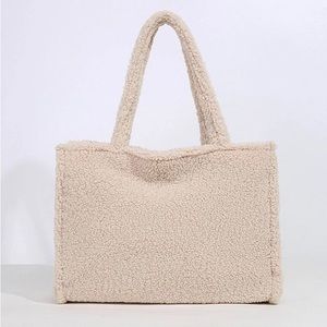 Shein Nude Shearling Tote